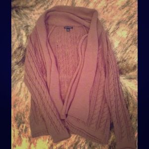 Mauve Banana Republic cable-knit cardigan
