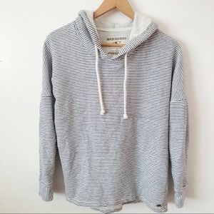 Gray and white striped sweater