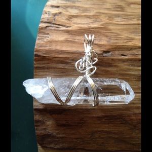 Wire wrapped Crystal pendant