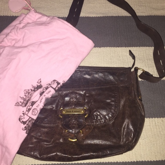 Juicy Couture leather messenger bag.