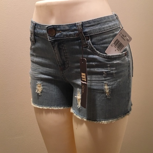 KUT from the Kloth Pants - KUT from the Kloth-Gidget Distressed Denim Shorts