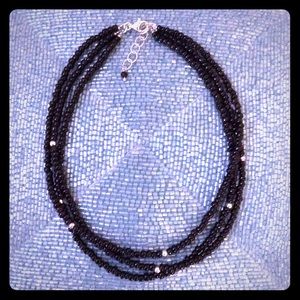 SILPADA Black Bead 3-strand Necklace