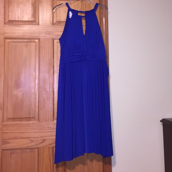 Blue halter top dress