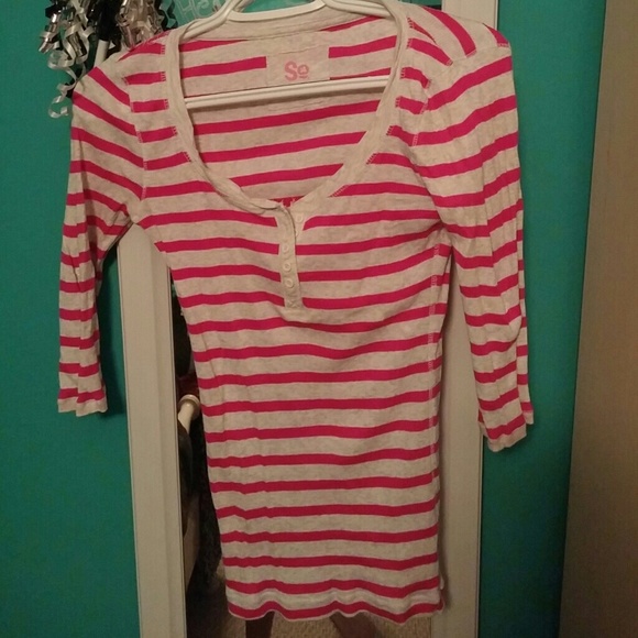 Pink and Gray 3/4 sleeve shirt