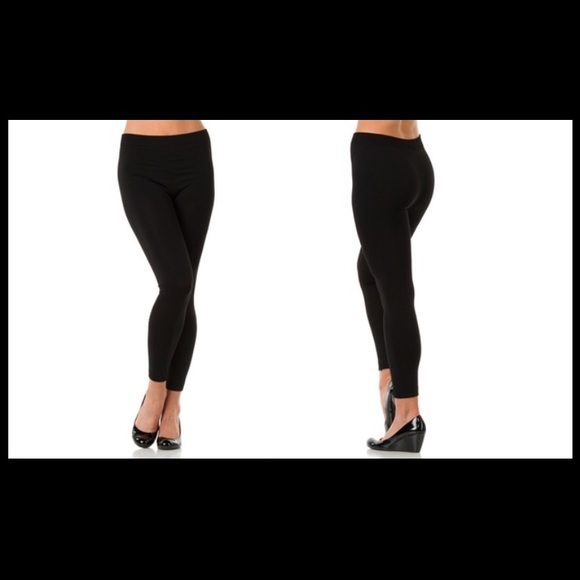 2 Pairs Black and Navy Blue Fleece Leggings