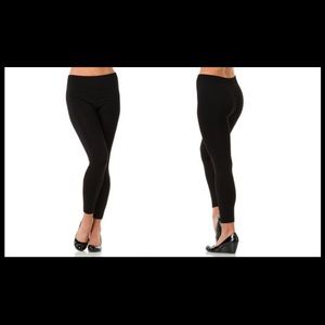 2 Pairs Black and Navy Blue Fleece Leggings
