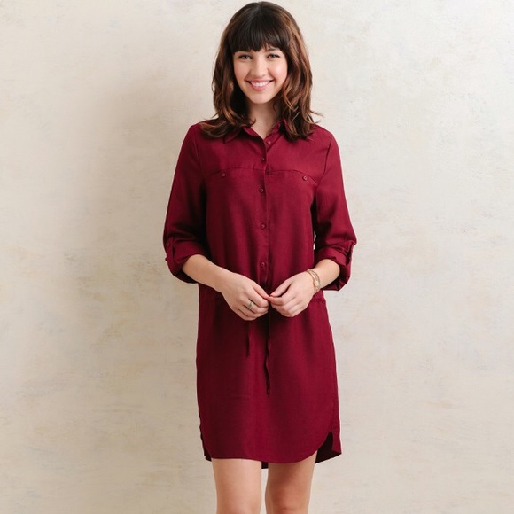 Wine drawstring dress