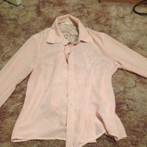 Pink floral back long sleeve top