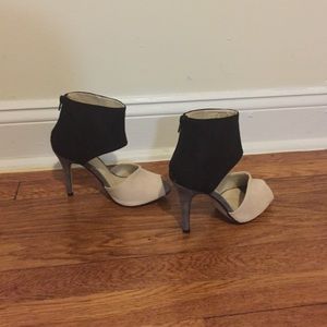 Black and nude high heel sandals