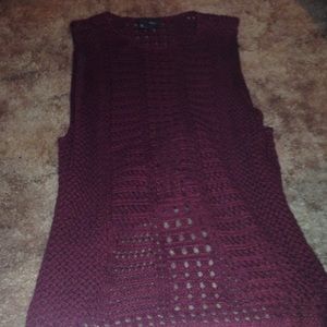 Burgundy sweater tank top