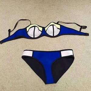 Fashion Colour Block Neoprene Bikini