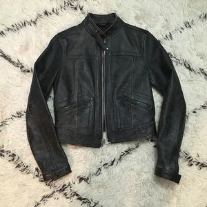 Gap distressed Moto leather jacket