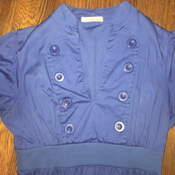 Buttoned Blue Dress - Picture 2 of 3