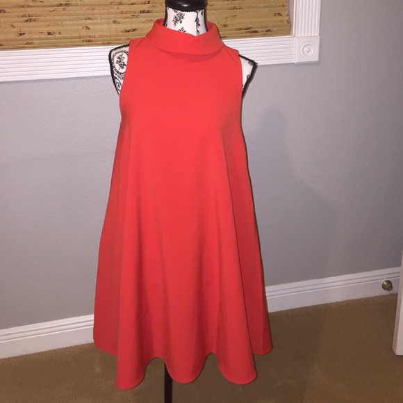 High neck mini dress