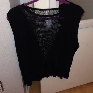 Black LF muscle tee with mesh middle