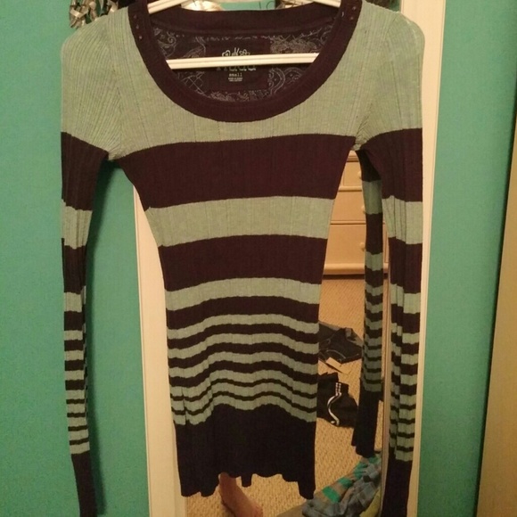 Blue and navy striped sweater