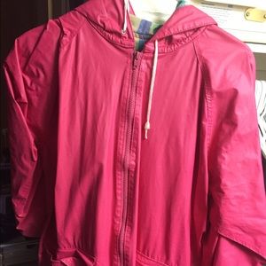 Bright Pink Rain Jacket Coat