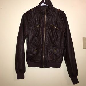 Brown Faux leather jacket