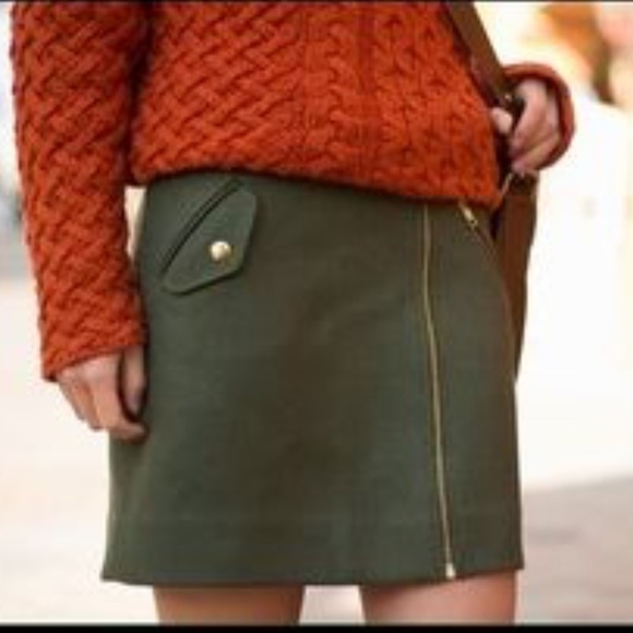 Green J. Crew Mini Skirt