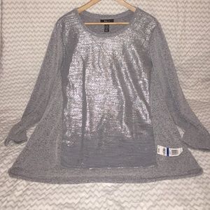 NWT XL women's silver and gray light sweater