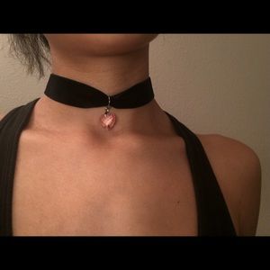 Pink crystal velvet choker! 💓✨