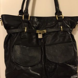 Locket Faux Leather Tote