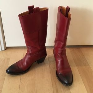 Authentic Red Gucci Cowboy Boots