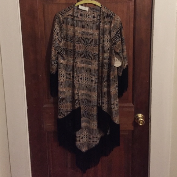 Fringe Patterned Kimono, Tags Attached