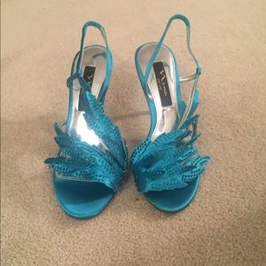 Turquoise diamond and feathered heels