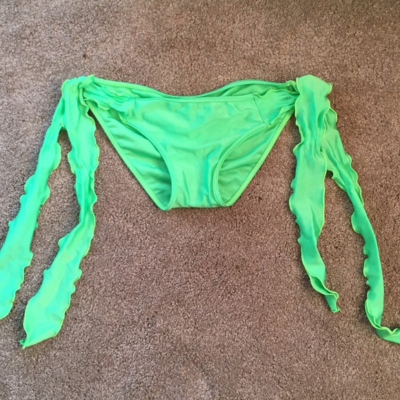 Neon Green Side Tie Rave Bottoms