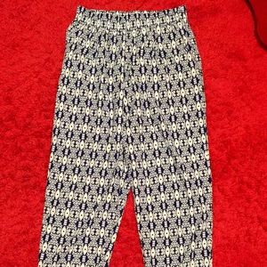 Navy and White Harem Beach Pants