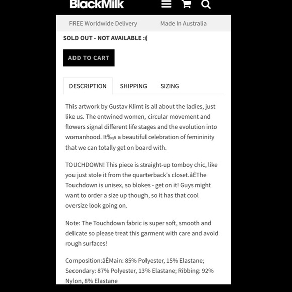 ❌SOLD❌ BlackMilk NWT The Maiden Touchdown - Picture 4 of 4