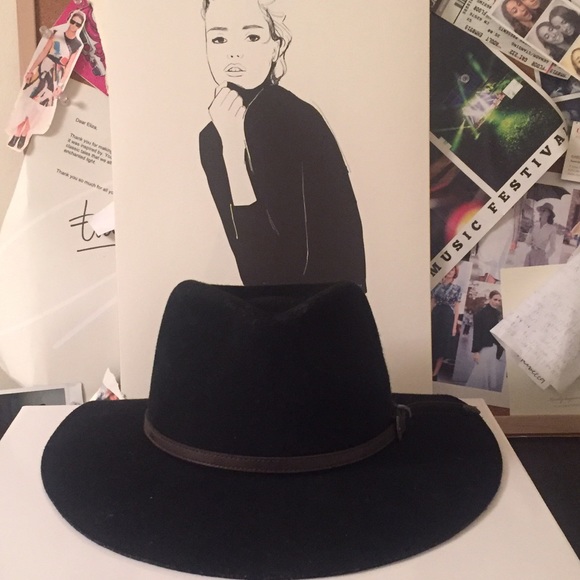 Christys' Black Wide Brim Felt Hat
