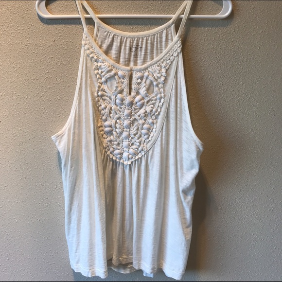 Ann Taylor Tops - White embellished tank top