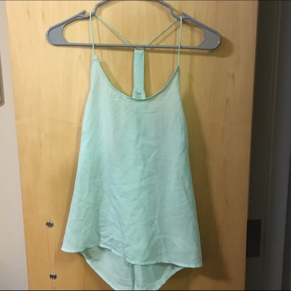 Aqua chiffon racerback tank