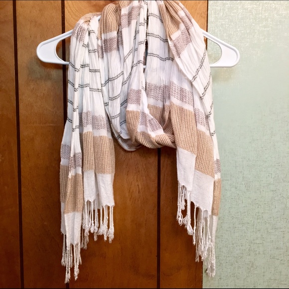 Striped Fringe Scarf