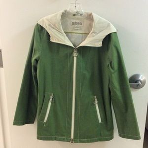 Michael Kors stylish green raincoat
