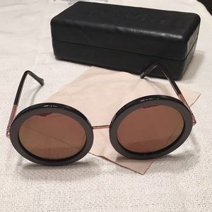 Round rose gold mirror sunglasses