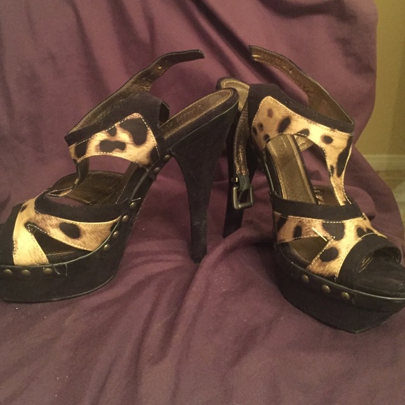 Leopard print platforms