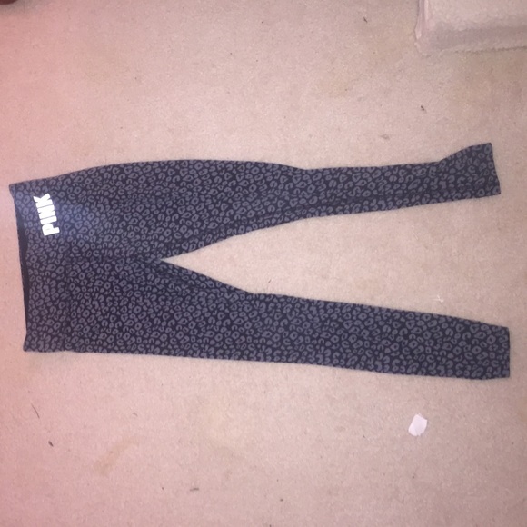 VS pink cheetah leopard yoga pants leggings black