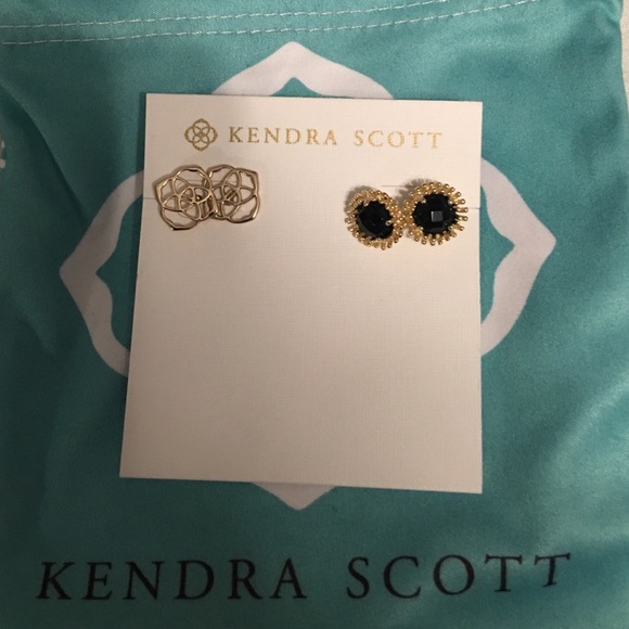 Gold dira studs & gold and black Carly studs