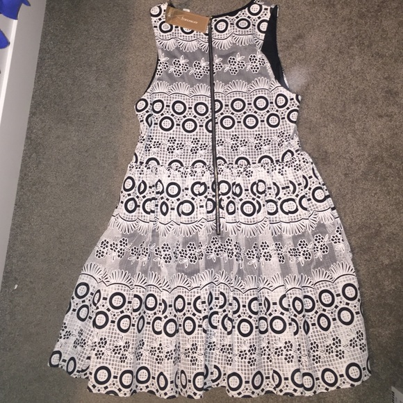 Black & White Lace Dress - Picture 3 of 4