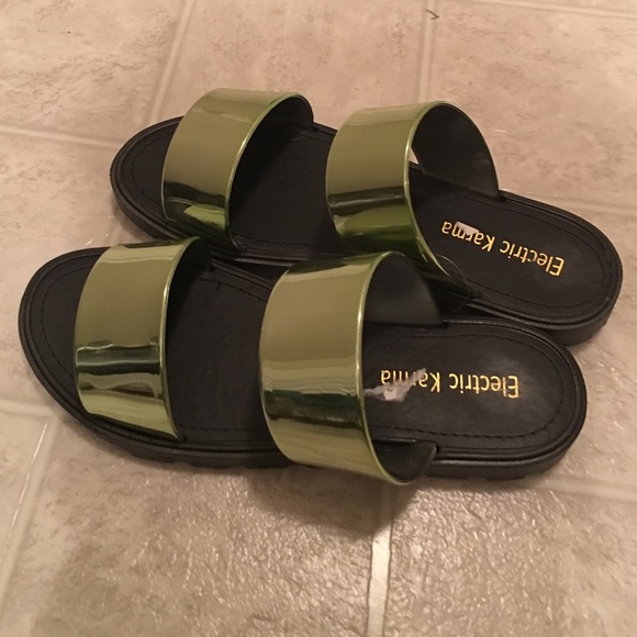 Gold electric karma sandals