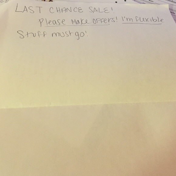 All items need to go! Will take offers! Feel free