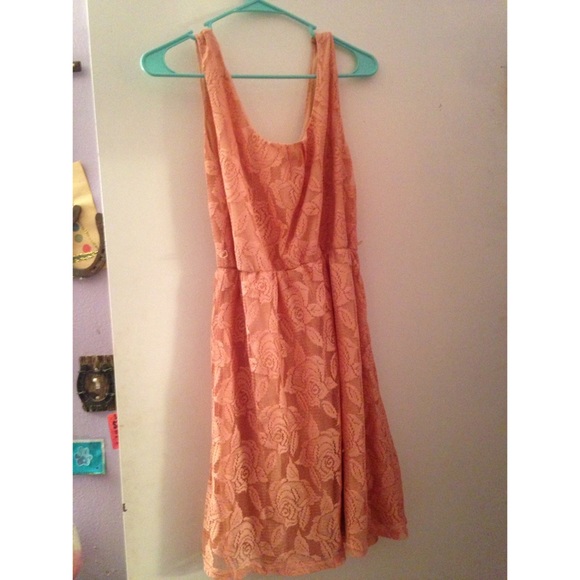 Peach Lace Dress - Picture 2 of 3