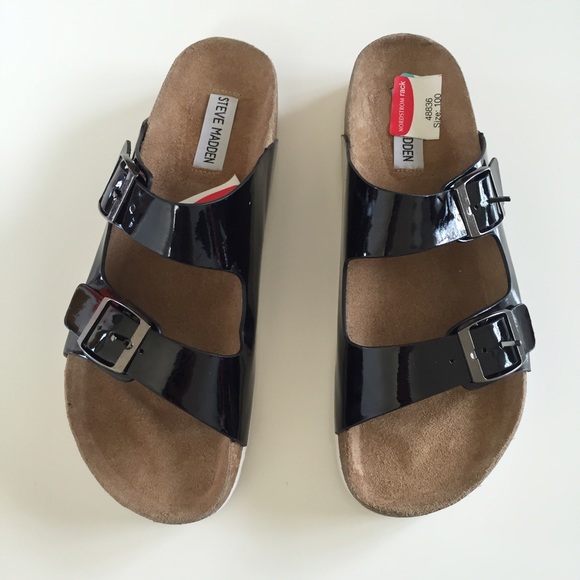 STEVE MADDEN BLACK SUMMER SANDALS SZ 10 new - Picture 2 of 4