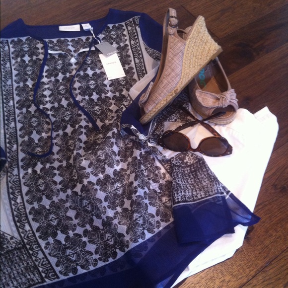 NEW! - CHICOS Sheer Purple Tunic - Size 0 = Size 4