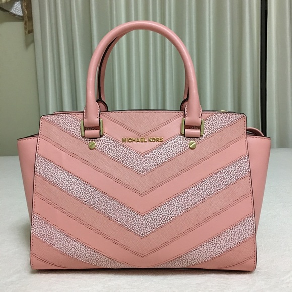 Michael Kors Selma Medium Embossed Satchel