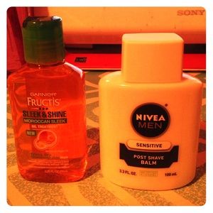 Bundle. Nivea post shave balm, garner fructis