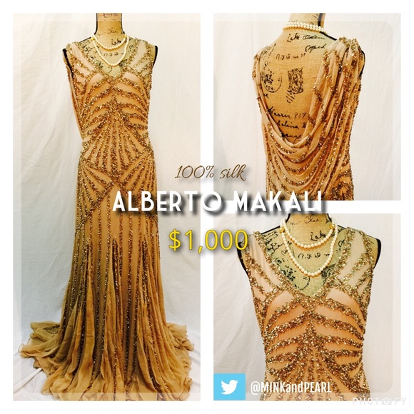 Alberto Makali | 100% Silk Gown | Taupe | 7/8
